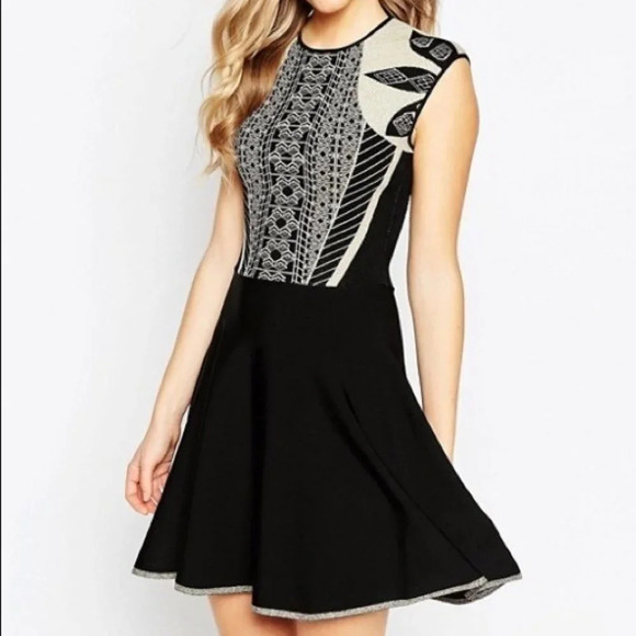 Ted Baker London Black Gold Jenkin Jacquard Dress $279 - Picture 3 of 15